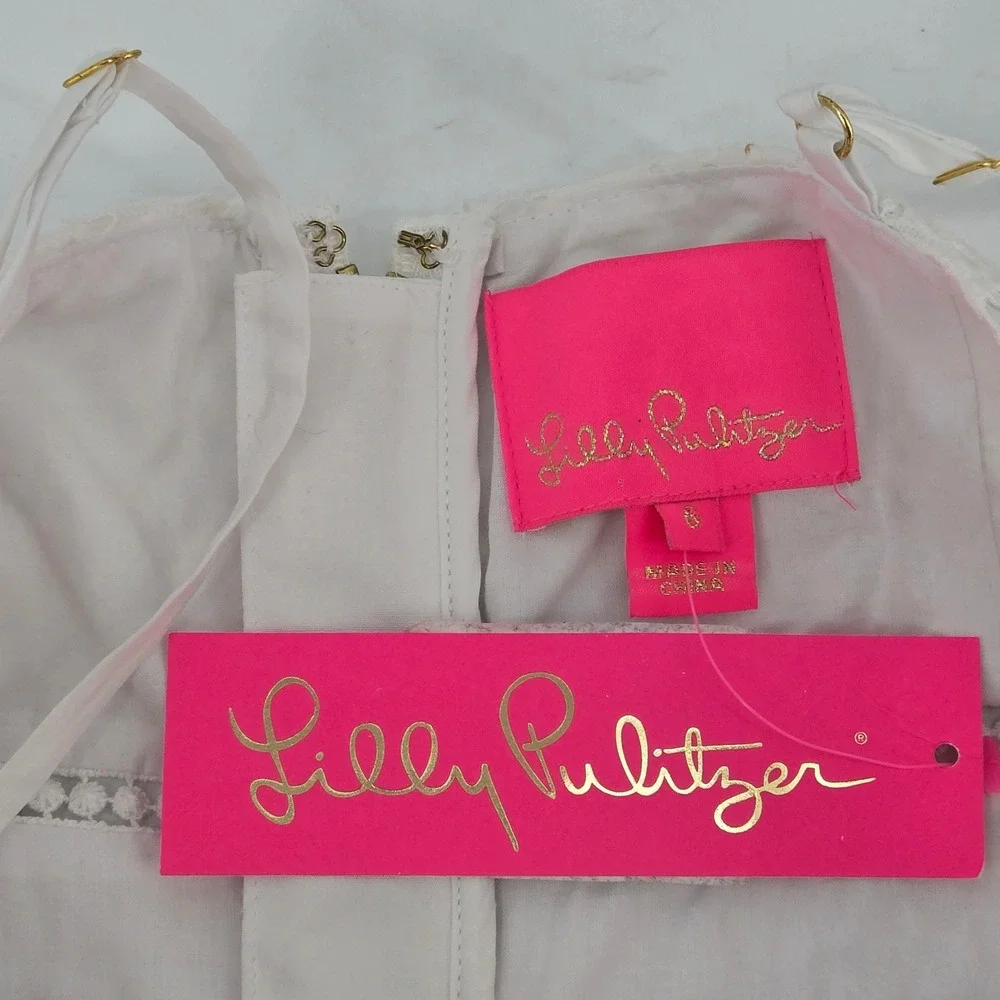 Lilly Pulitzer Jaida Dress White NWT 6 Bridal Shower Mini Short Graduation Dress - Picture 6 of 14